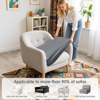 Hokway Couch Cushion Covers Stretch Cushion Covers Sofa Seat Cushion Slipcover Cushion Protector(Light Gray, Small)