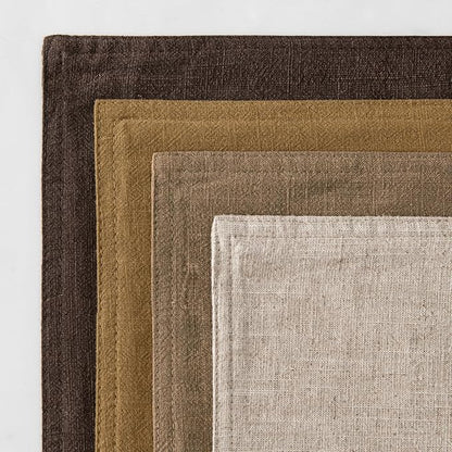MIULEE Neutral Gold/Brown Linen Pillow Covers Pack of 4 Decorative Natural Throw Pillow Covers Soft Accent Boho Farmhouse Couch Pillowcases Modern Spring Decors for Living Room Bed Sofa 20x20 Inch