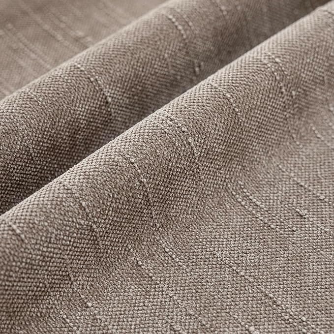 Foindtower Set of 2 Textured Chenille Throw Decorative Pillow Covers Square Accent Solid Cushion Cover Neutral Farmhouse Lumbar Pillow Case for Couch Sofa Bedroom Living Room 12x24 Inch,Light Taupe