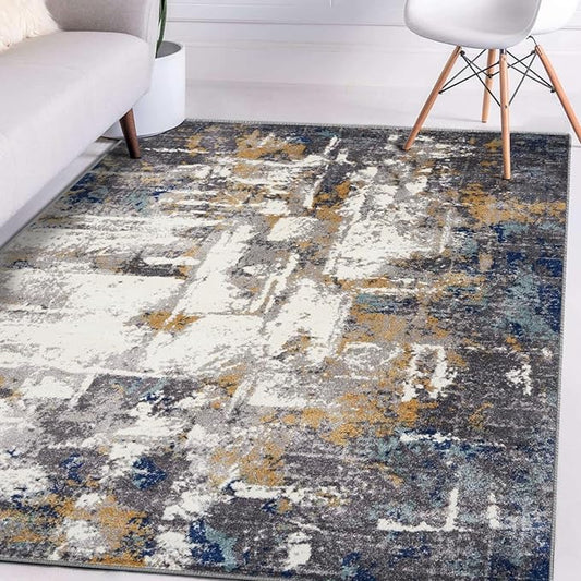 LUXE WEAVERS Hampstead Abstract Collection Gray 6x9 Area Rug 49