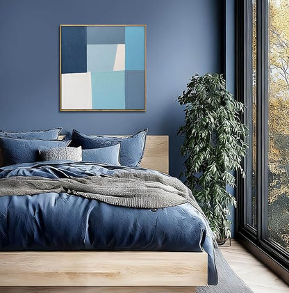 LEVERUP Abstract Photos Art Blue Wall Artwork Minimalist Printings Posters Modern Wall Decor for Living Room Bedroom Office 20×20 Inch Hallway Decorations