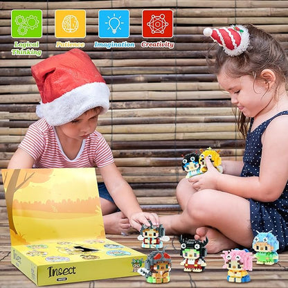 12 Days Advent Calendar 2025 Kids, 12 Packs Insects Building Blocks Set, Advent Calendar 2025 Boys for 6+ Years Old, Christmas Gifts for Girls and Boys, Party Favors (Insect)