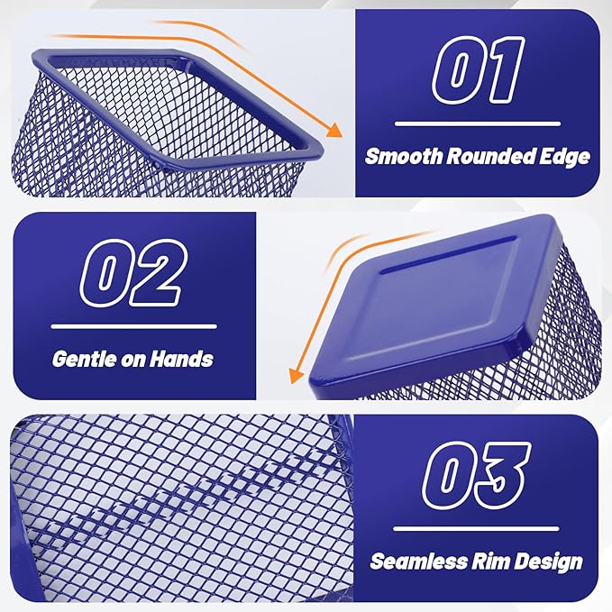 Segarty Pen Cup Holder, 12 Pack Square Dark Blue Pen Holder for Desk, Cute Metal Mesh Pencil Cups Container Marker Organizer Set for Office Supply, School Classroom, Home Desktop, Makeup Brush Storage