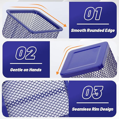 Segarty Pen Cup Holder, 12 Pack Square Dark Blue Pen Holder for Desk, Cute Metal Mesh Pencil Cups Container Marker Organizer Set for Office Supply, School Classroom, Home Desktop, Makeup Brush Storage