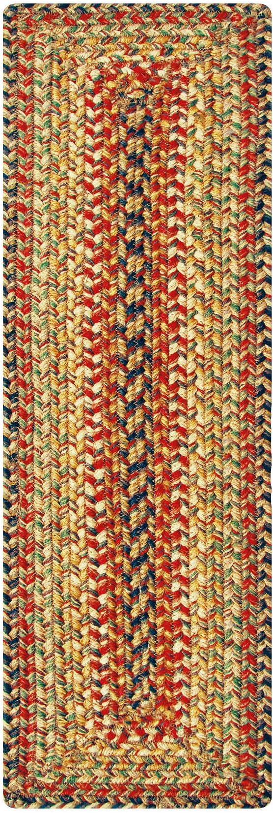 Homespice Kingston Jute Braided Short Table Runner, Warm Country Decor, Set of 2, Multicolor Rectangle 8x28 - Rich Colors, Easy to Clean, Durable and Protects Furniture