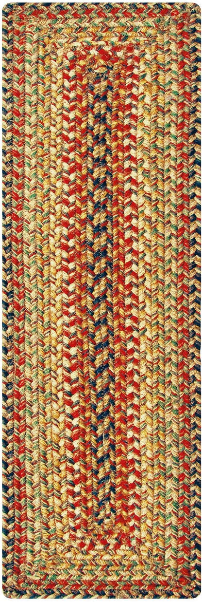 Homespice Kingston Jute Braided Short Table Runner, Warm Country Decor, Set of 2, Multicolor Rectangle 8x28 - Rich Colors, Easy to Clean, Durable and Protects Furniture