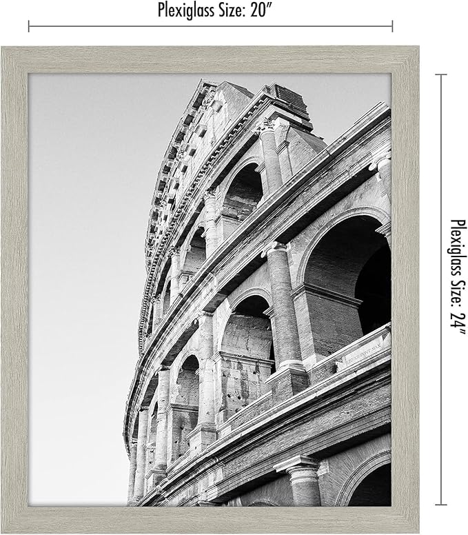 Americanflat 20x24 Picture Frame with Polished Plexiglass - Wide Picture Frames Made of Engineered Wood for Vertical or Horizontal Wall Display - Epic Collection - Grey