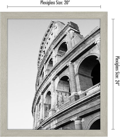 Americanflat 20x24 Picture Frame with Polished Plexiglass - Wide Picture Frames Made of Engineered Wood for Vertical or Horizontal Wall Display - Epic Collection - Grey