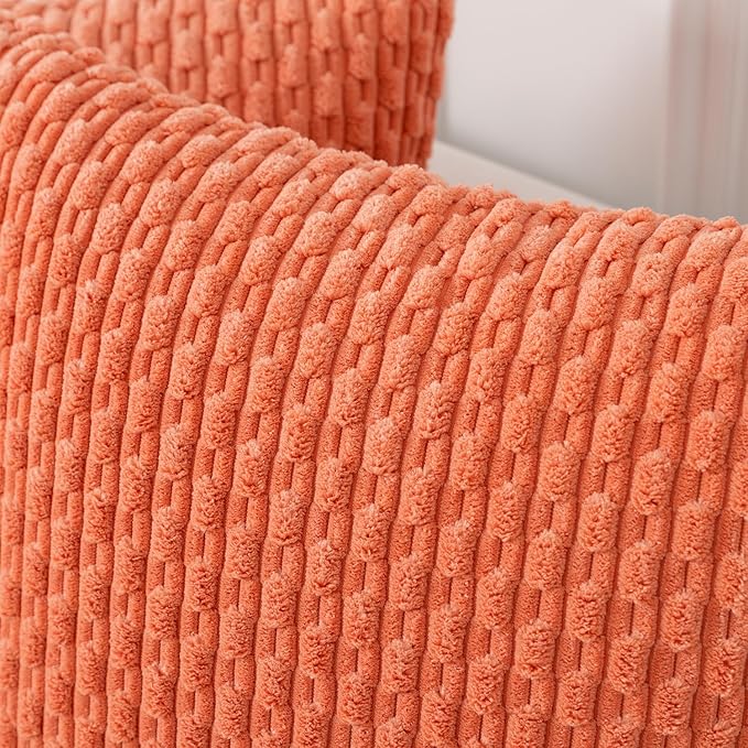 Kevin Textile Throw Pillow Covers Soft Corduroy Valentines Day Decorative Set of 2 Boho Striped Pillow Covers Pillowcases Farmhouse Home Decor for Couch Bed Sofa Living Room 12x20 Inch Coral Red