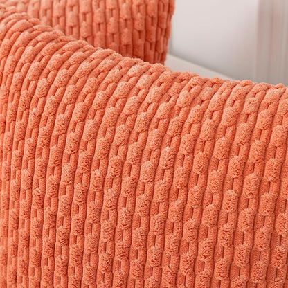 Kevin Textile Throw Pillow Covers Soft Corduroy Valentines Day Decorative Set of 2 Boho Striped Pillow Covers Pillowcases Farmhouse Home Decor for Couch Bed Sofa Living Room 12x20 Inch Coral Red