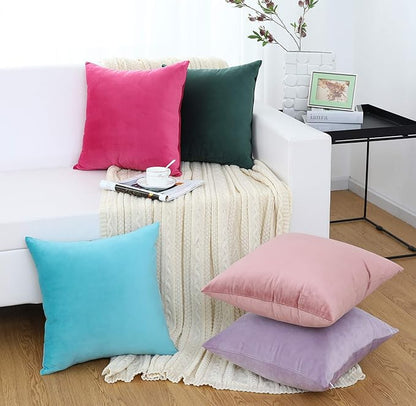 Jeneoo Fall Velvet Throw Pillow Covers 18x18 Inch 2 Pack, Super Soft Thick Decorative Square Cushion Cases for Sofa Couch Bedroom Car, Golden Yellow
