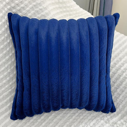 2 Pack 22x22 Pillow Cover Velvet Pillow Covers, Faux Fur Square Throw Pillow Covers for Living Room Decorations Throw Pillow Case, Throw Pillow Cover Cushion Cover for Home Sofa Bedroom Car, Navy Blue