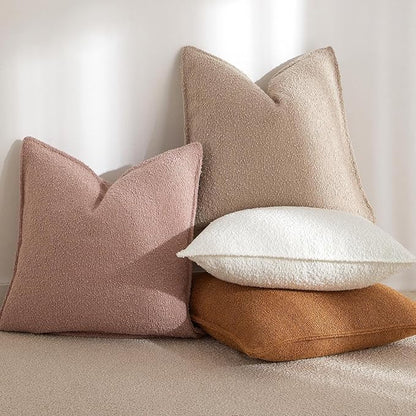 JUSPURBET 14x24 Throw Pillow Covers Set of 2 Decorative Pillow Covers for Couch Sofa Bed Cozy Boucle Lumbar Cushion Covers Cases with Invisible Zipper for Living Room Home Decor,Mustard Yellow