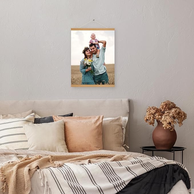 SZDHHH Custom Photo Prints with Magnetic Hanger Frame Canvas Poster Prints With Your Photos Personalized Hanging Poster Pictures Wall Art Decor Framed for Home Decor Gifts Keepsakes (10" Lx08 W)