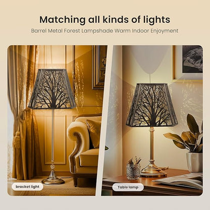 ALUCSET Bell Lampshades, Metal Large Lamp Shade (7+9)" × (10.25+16) " × 12.25", Lamp Shades Replacement for Floor Lamp and Table Lamps, Antique Bronze and Gold Lampshade, Spider Fitter