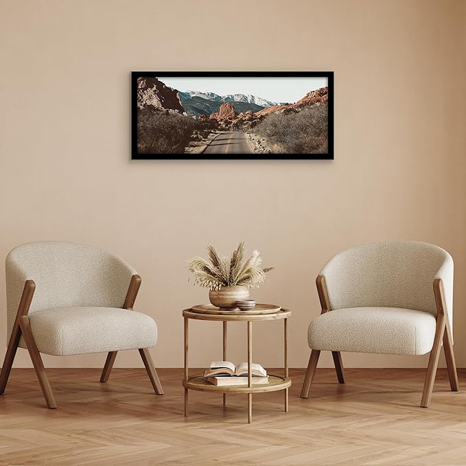 Americanflat 16x40 Poster Frame with Polished Plexiglass - black Picture Frame - Wide Photo Frames Made of Engineered Wood for Vertical or Horizontal Wall Display - Epic Collection - Black
