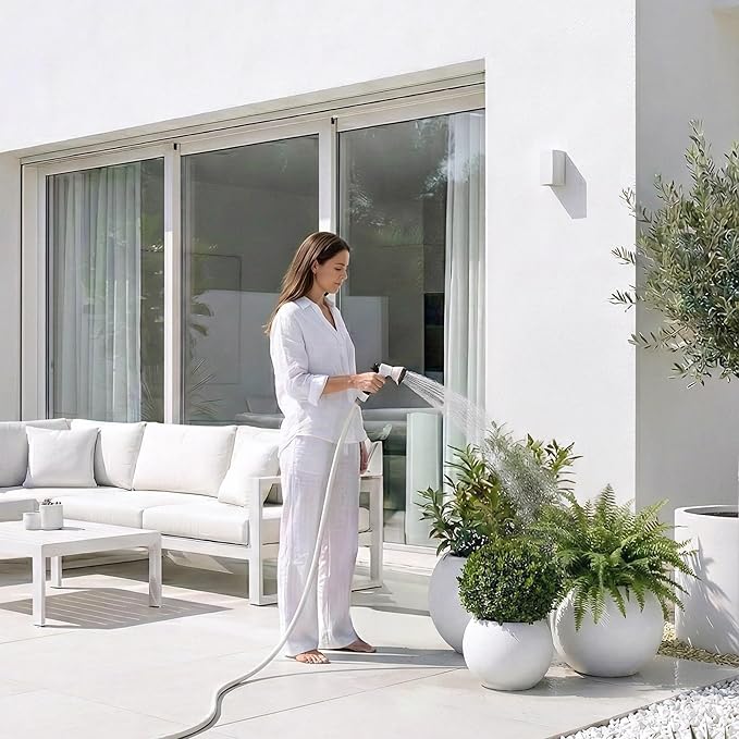 DTY Signature Mount Sherman Modern Indoor Outdoor Fiberstone Sphere Planter, Durable Round Garden Pot, Weather Resistant, Drainage Hole & Rubber Plug - Small, White