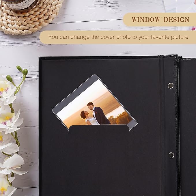 potricher Small Photo Album 4x6 300 Photos Leather Cover Picture Book with 300 Horizontal Pockets for Family Wedding Anniversary and Baby (Brown)