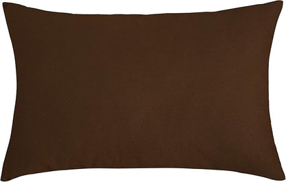TangDepot Cotton Solid Throw Pillow Covers, 12" x 20" , Coffee, 1 Count (Pack of 1)