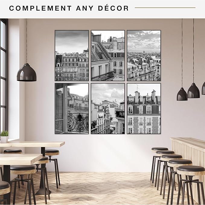 MCS Original Poster Frame 24x36 Black Lightweight Vertical & Horizontal Wall Hanging Large Picture Frame for Posters, Art Prints & Gallery Wall (6-Pack)
