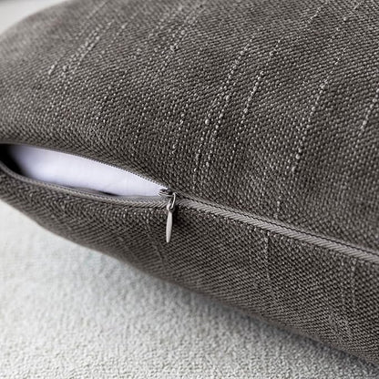 Foindtower Pack of 2 Soft Textured Throw Decorative Pillow Covers Square Accent Solid Cushion Cover Cozy Farmhouse Pillow Case with Zipper for Couch Sofa Bedroom Living Room 18x18 Inch, Charcoal