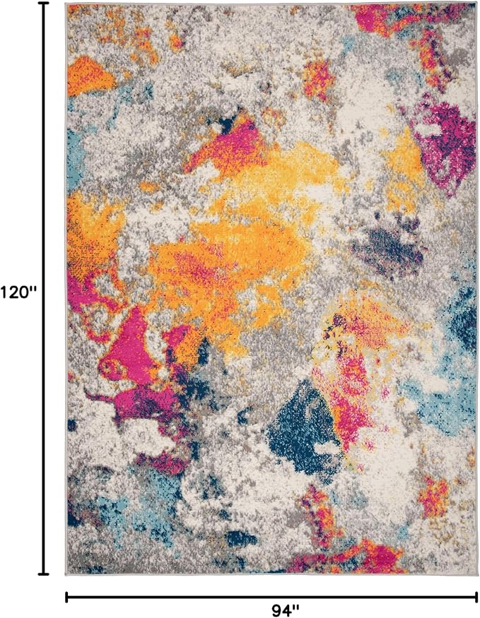 Rugshop Sky Collection Modern Abstract Area Rug 7'10" x 10' Multi