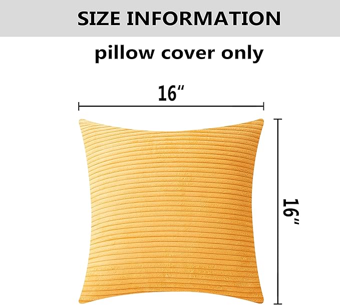 Home Brilliant Pillow Covers 16x16 Sofa Couch Pillow Covers Decorative Accent Pillowcases for Bedroom Fall Winter Decor, 40x40 cm, Sunflower Mustard Yellow