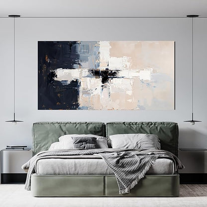 Abstract Wall Art Decor Modern Wall Art Pictures for Living Room Black and White Wall Art Decor Abstract Canvas Art Wall Decor Large White Wall Art Prints Artwork for Walls Home Office Decor 24" X 48"