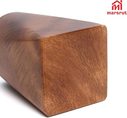 Walnut Pencil Holder, Wooden Desk Pen Holder, 4 Inch Wood Cup Organizer Caddy Stand, Vintage Rustic Box for Desktop Supplies Accessories Makeup Brushes Stationery Men Offices Decoration, Whole Piece