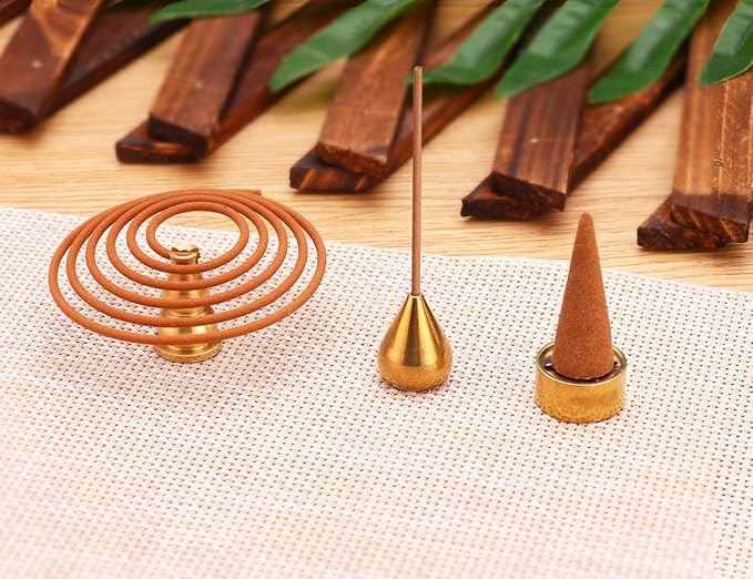 Brass Incense Burner, Incense Cone Holder, Coil Incense Holder, Incense Stick Holder, 3 Styles.
