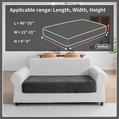 Couch Covers for Sectional Sofa, Washable Stretch Soft Sofa Cushion Covers L Shape Sofa Slipcovers Anti Slip Furniture Decor Protector for Pets (1PC Loveseat Cushion Cover,Dark Gray)