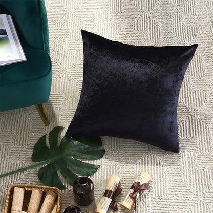 GIGIZAZA Black Velvet Pillow Covers 20x20,Decorative Square Throw Pillows Modern Covers Big Solid Living Room Pillow Cases for Couch Pack of 2