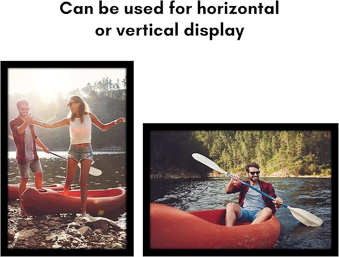 Americanflat 17x26 Poster Frame with Polished Plexiglass - Black Picture Frame - Wide Photo Frames Made of Engineered Wood for Vertical or Horizontal Wall Display - Epic Collection - Black