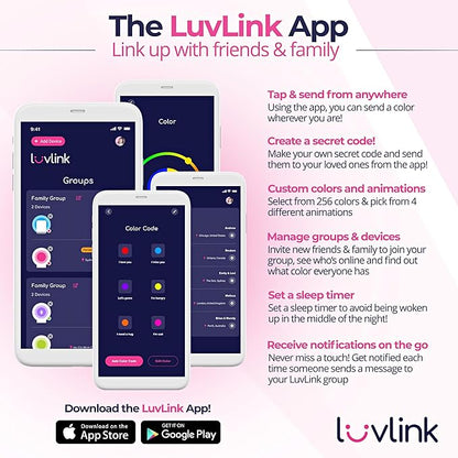 LuvLink Friendship Lamp v2.0 - Long Distance WiFi Touch Lamps for Couples, Friends & Family | Stay Connected from Anywhere – Easy App Setup – No Subscription (Set of Five)