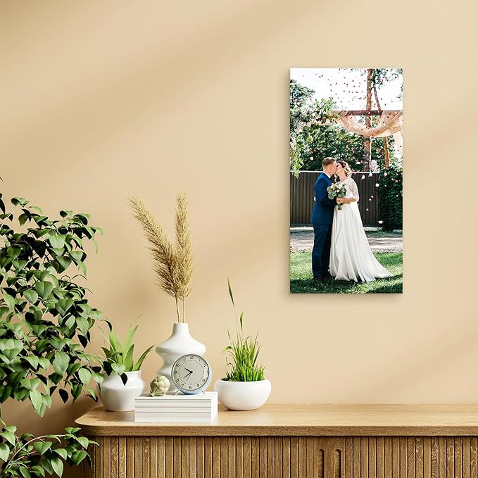 YYYYHPP Canvas Prints with Your Photos, Personalized Photo to Canvas Wall Art,Canvas Printing for Wedding, Family, Baby, Pets, Home Office Decor, Wrapped Frame 12"x24"