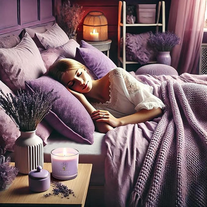 Lavender Candle, Scented Candles Gift Set for Stress Relief, 3 Votive Candles for Women and Men, Birthday Candle Gifts for Women, Christmas Candles for Women (Purple, 7 oz)