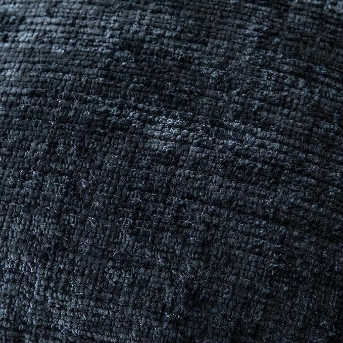 Yaertun Pack of 2 Chenille Textured Decorative Throw Pillow Covers Accent Solid Cushion Cover Soft Cozy Pillow Case with Velvet Back for Couch Sofa Bed Living Room 18x18 Inch Dark Blue