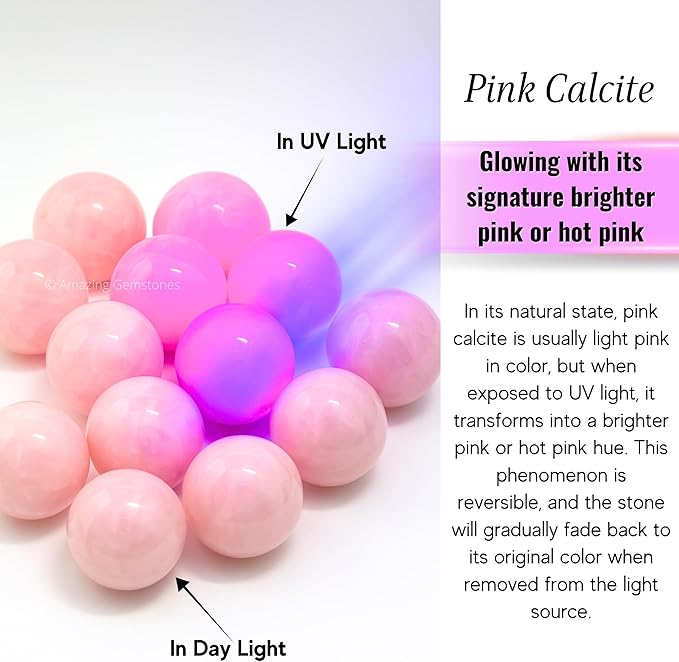 Amazing Gemstone Pink Calcite Crystal Ball with Stand - 1.5 Inches Crystal Sphere Meditation Balls for Witchcraft and Decorative Balls