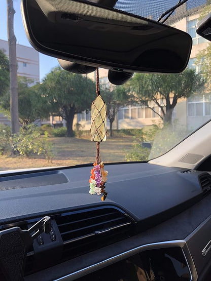 Home Decor Hanging Ornaments Natural Citrine Chakra Ornaments Gemstones Reiki Feng Shui Ornament Window Car Ornament