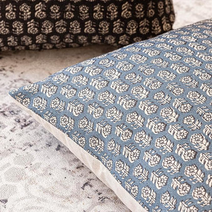 Foindtower Set of 2 Decorative Vintage Floral Print Throw Pillow Covers Neutral Modern Farmhouse Cushion Covers Boho Home Decor for Sofa Couch Chair Bedroom Living Room,20×20 Inch,Dusty Blue