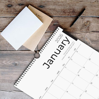 2026 Calendar, 12 Months, January to December, 17" x 12", Large Wall Calendar 2026 with Hanger, Calendar 2026 for Wall, 2026 Calendar Planner, Thick Paper, Spiral Binding, Sleek Business Design.