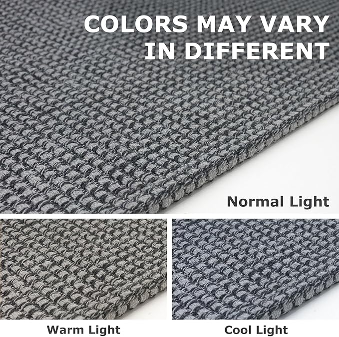 IOHOUZE Small Area Rug 2x3 Washable Woven Rugs for Entryway Non Slip Rubber Backed Front Door Rugs Indoor Doormat Throw Rug Floor Carpet for Entrance Kitchen, Dark Grey