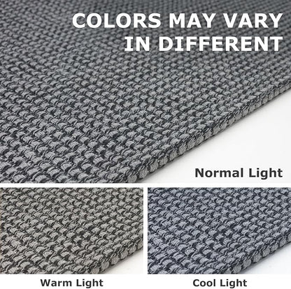 IOHOUZE Washable Runner Rug 2x8 Non Slip Rubber Backed Hallway Runner Entryway Runner Indoor, Kitchen Rugs Woven Cotton Floor Carpet for Kitchen Hall Entrance Bedroom, Dark Grey