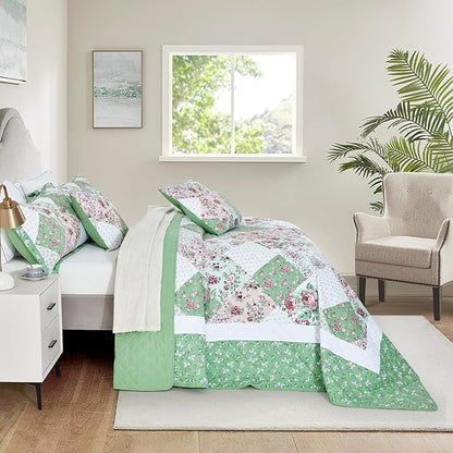 Oversized King Bedspread, Reversible, 6 Piece, 100% Microfiber, King/Cal King, Rose
