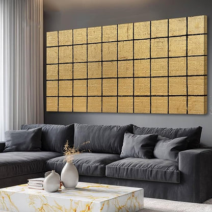 YJYart Abstract Wall Decor Block Canvas Wall Art Line Decorative Painting 29"X58" Paintings for Living Room Pictures for Dining Room