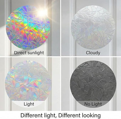 32 Pcs Star Window Clings, Anti Collision Window Decals to Save Birds, Non-Adhesive Rainbow Stickers, Sun Catcher Stickers Aesthetic Decor