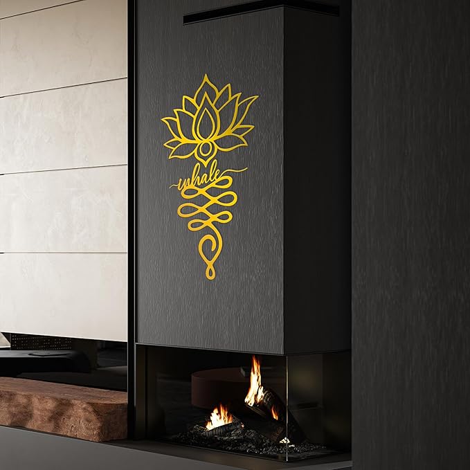 Xedatric Lotus Wall Decor Twin Piece Metal Wall Sculpture for Yoga Decor, Home & Office - Elegant Lotus Decor with Gorgeous Gold Finish