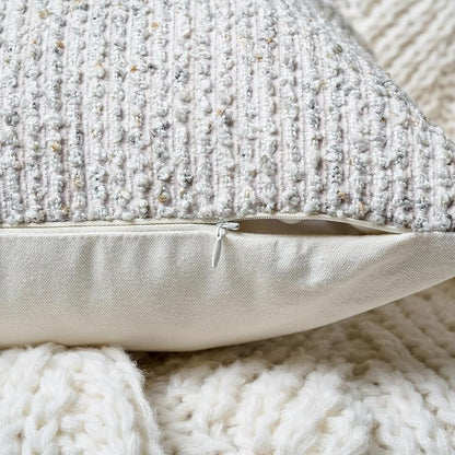 14x36 Cream Grey Decorative Body Pillow Cover for Bed Textured Boucle Striped Chic Morden Boho Accent Farmhouse Rectangular Long Lumbar Throw Pillow Case for Bedroom Living Room Home Decor Couch Sofa