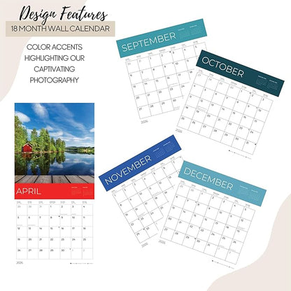 2026 Seasons Wall Calendar | 12" x 24" Open | Giftable Nature Calendar 2026 | Thick & Sturdy Paper for Organizing & Planning | Pacific Waters Press (Seasons)