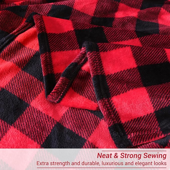 Viviland Checkered Blanket Throw Size Blanket - Soft Fuzzy Cozy Buffalo Plaid Throw for Couch, 50x60 inches